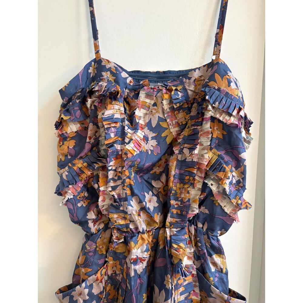 Sachin + Babi Rory Silk Floral Romper Boho Ruffle Luxe Designer Summer Playsuit - Picture 8 of 10